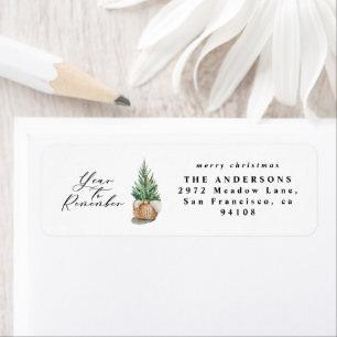 modern minimal year to remember christmas tree label