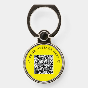 Modern Minimal Yellow And Black Website QR Code Phone Ring Stand