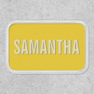 Modern minimal yellow bold typography name patch