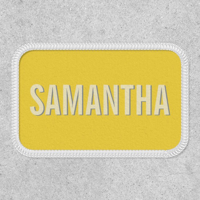 Modern minimal yellow bold typography name patch (Front)