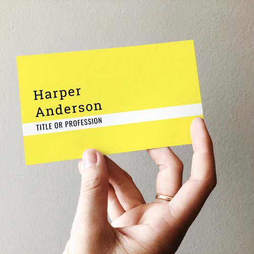 Modern Minimal Yellow Square Business Cards