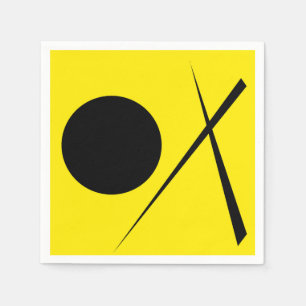 Modern Minimalism Abstract Art Yellow Black Napkins
