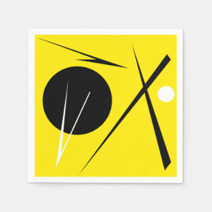 Modern Minimalism Abstract Art Yellow Black White Napkins