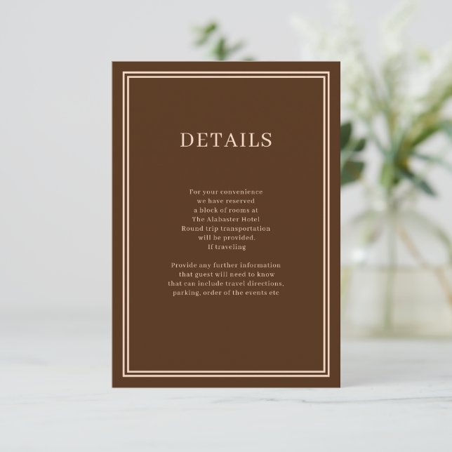 Modern Minimalism Coffee enclosure card (Standing Front)
