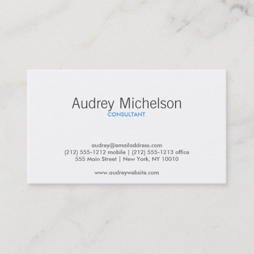 Customizable MODERN MINIMALISM GRAY/BLUE Business Card