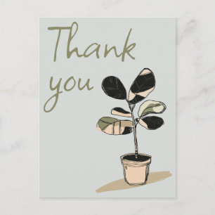 Modern minimalism hand-drawn sketch style plant postcard
