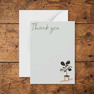 Modern minimalism hand-drawn style thank you note card