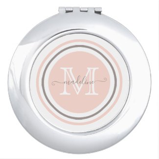 Modern Minimalism Pink Gray Monogram Name