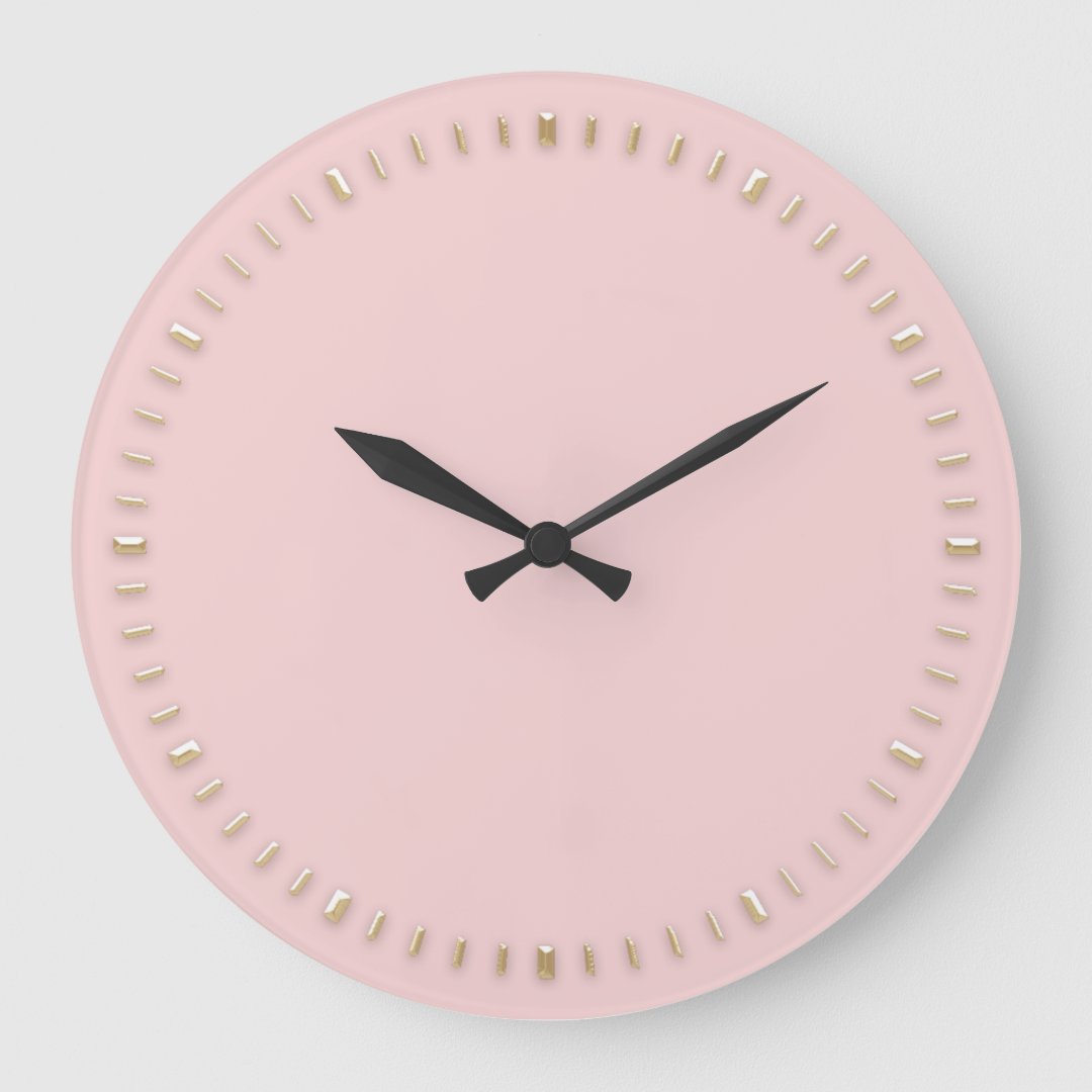 Modern Minimalism Pink Rose Blush Abstract Large Clock | Zazzle