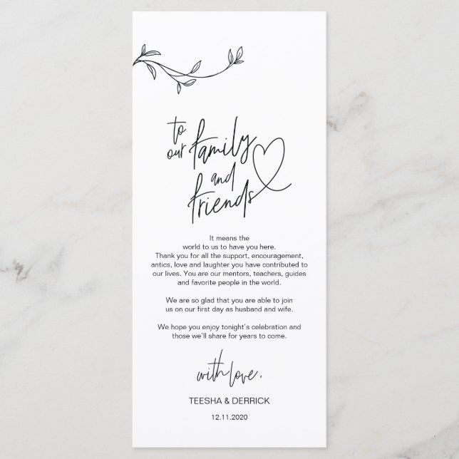 Modern Minimalism Place Setting Thank You Card (Front)