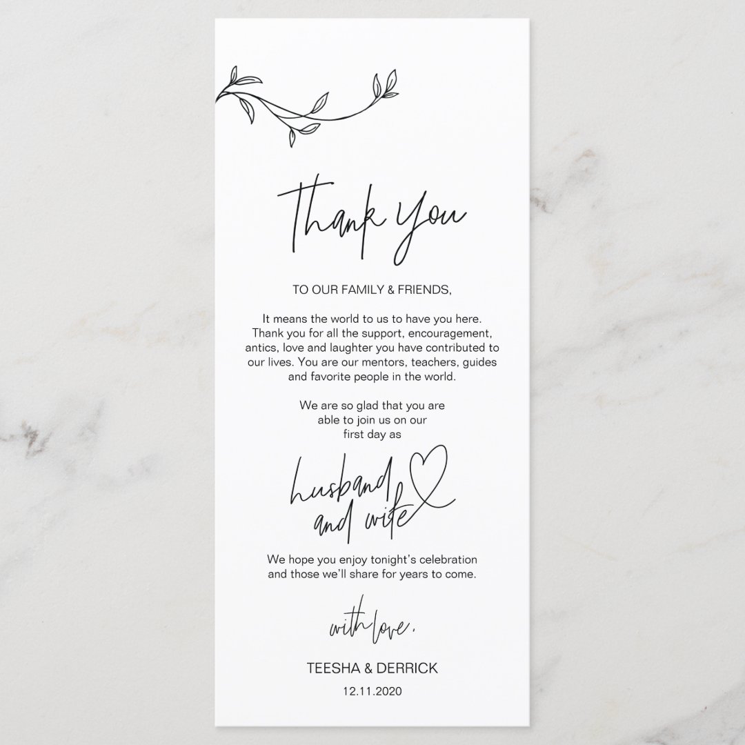 Modern Minimalism Place Setting Thank You Card | Zazzle