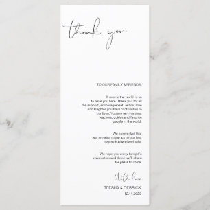 Modern Minimalism Script Place Setting Thank You Program