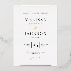 Modern Minimalism Wedding Foil Invitation
