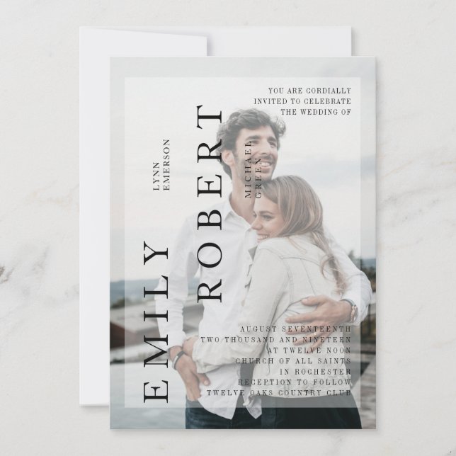 Modern Minimalism Wedding Invitation White (Front)