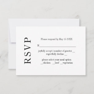Modern Minimalism Wedding RSVP Card