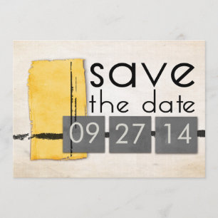 Modern Minimalism Yellow Gray Save the Date