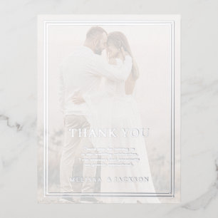 Modern Minimalisrt Wedding Thank You Foil Invitation Postcard