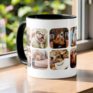 Modern Minimalist 12 Photo App Grid Collage Mug
