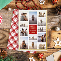 Modern Minimalist 12 Photo Collage Christmas