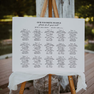 Modern Minimalist 15 table Wedding Seating Chart Foam Board