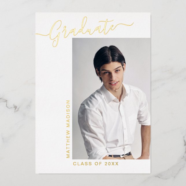 Modern Minimalist 1 Photo Grad Announcement (Front)