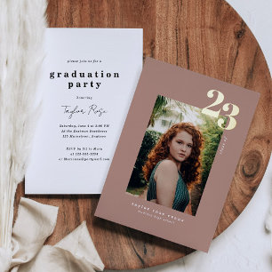 Modern Minimalist 2023   Photo Graduation Foil Invitation