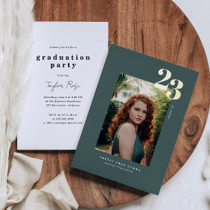 Modern Minimalist 2023   Photo Graduation Foil Invitation