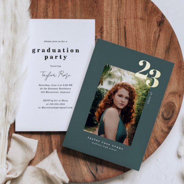 Modern Minimalist 2023 | Photo Graduation Foil Invitation (Creator Uploaded)