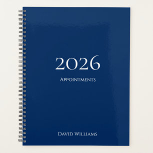 Modern Minimalist 2024 Navy Blue Appointment  Planner