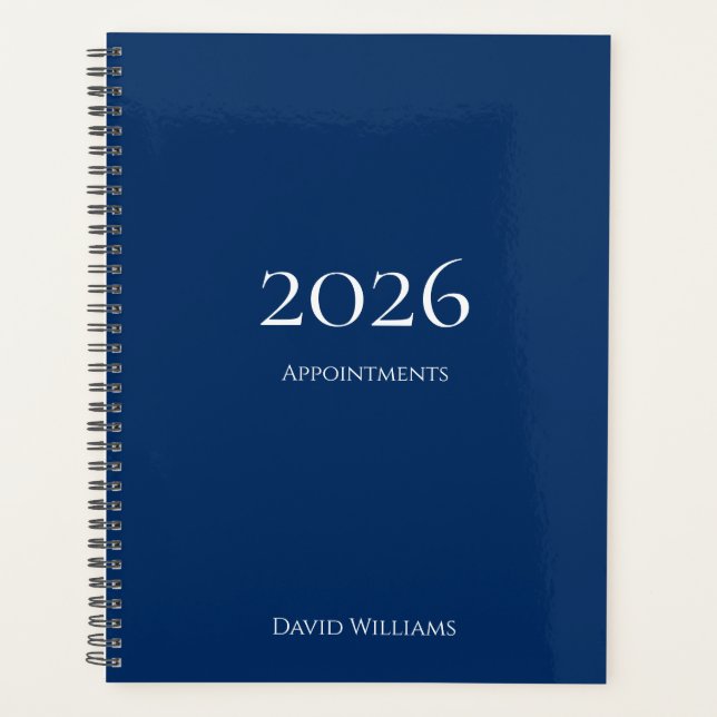Modern Minimalist 2024 Navy Blue Appointment  Planner (Front)