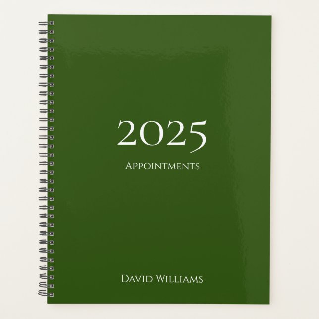 Modern Minimalist 2024 Simple Green Appointment Planner (Front)