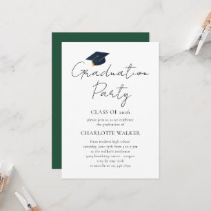 Modern Minimalist 2026 Commencement Party Name Invitation