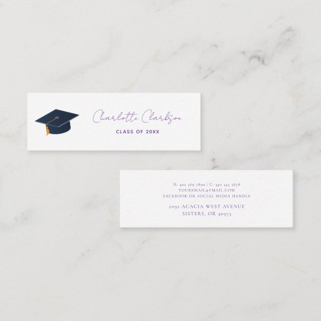 Modern Minimalist 2026 Graduation Ambition Calling Card (Front/Back)
