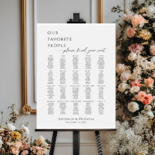 Modern minimalist 20 tables seating plan foam board