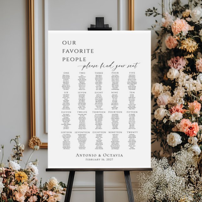 Modern minimalist 20 tables seating plan foam board (Creator Uploaded)