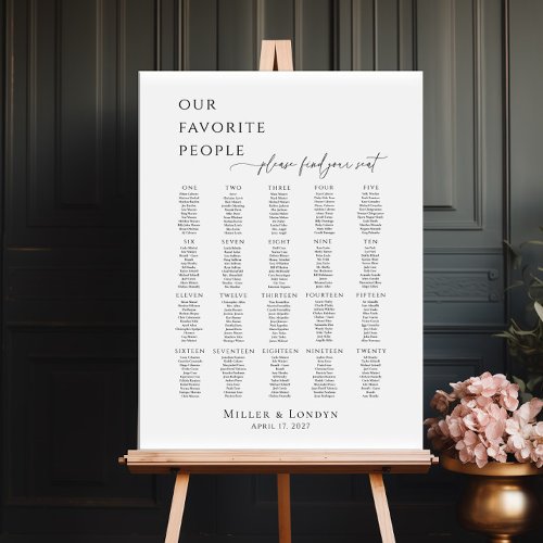 Modern minimalist 20 tables seating plan