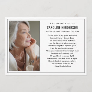 Modern Minimalist 2-Photo Black & White Funeral Program