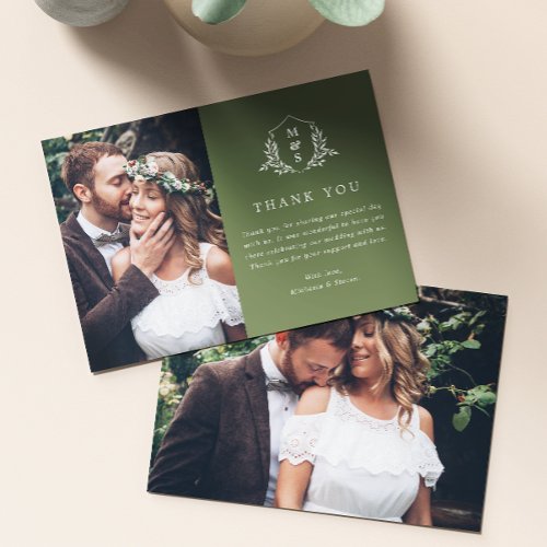 Modern Minimalist 2_Photo Custom Text Wedding Thank You Card