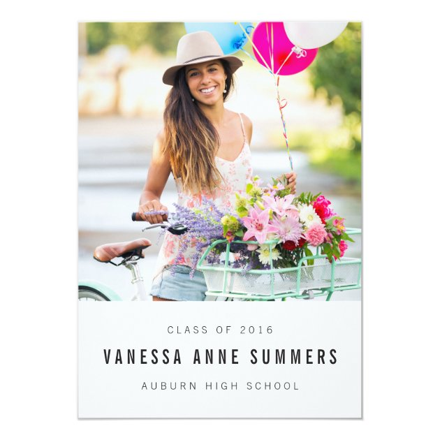 Modern Minimalist 2 Photo Graduation Announcement