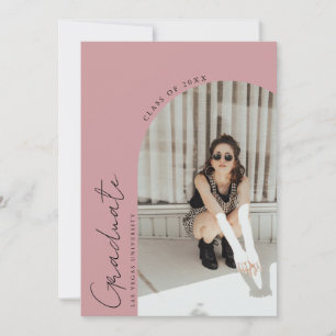 Modern Minimalist 2 Photo Graduation Party Invitation