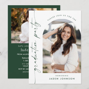 Modern Minimalist 2 PHOTO Graduation Party Invitation