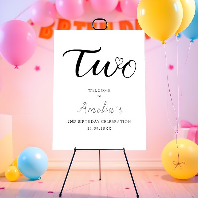 Modern Minimalist 2nd Birthday Welcome Sign (Creator Uploaded)