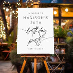 Modern Minimalist 30th Birthday Party Welcome Foam Board<br><div class="desc">Modern Minimalist 30th Birthday Party Welcome Foam Board</div>
