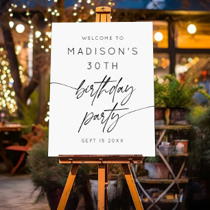 Modern Minimalist 30th Birthday Party Welcome Foam Board