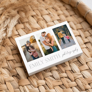 Modern Minimalist 3 Photo Business Card