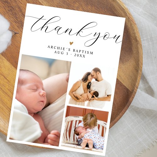 Modern Minimalist 3 Photo Collage Baptism