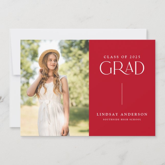Modern Minimalist 3 Photo Graduation Party Invitation (Front)