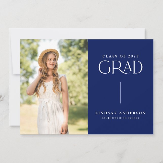 Modern Minimalist 3 Photo Graduation Party Invitation (Front)