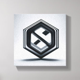 Modern Minimalist 3D Hexagon Art - Abstract Geomet Canvas Print