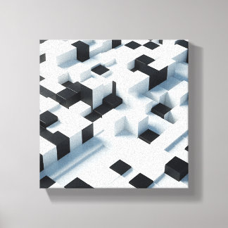 Modern Minimalist 3D Isometric Cubes - Abstract Bl Canvas Print